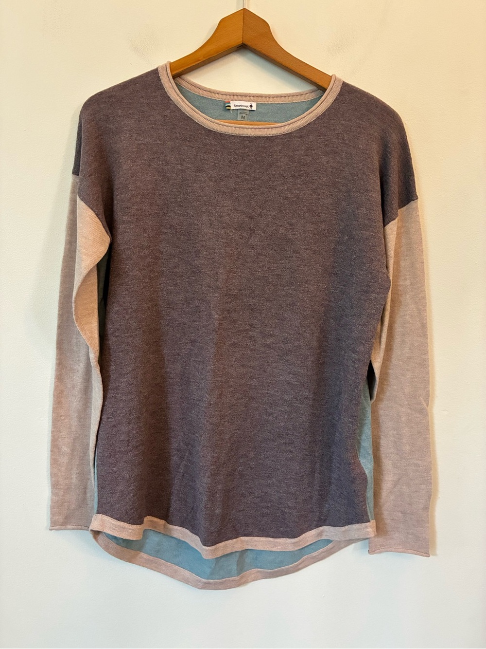 Smartwool Shadow Pine Colorblock Crew Sweater Sparrow Heather